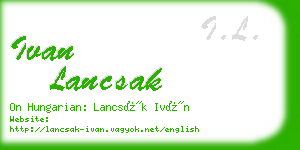 ivan lancsak business card